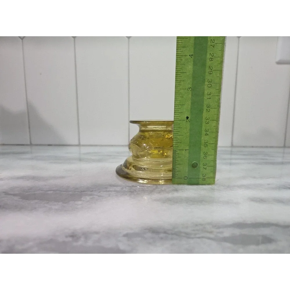 Federal Madrid Amber Glass Candlestick Holder,‎ Vintage Depression Glass, Decor